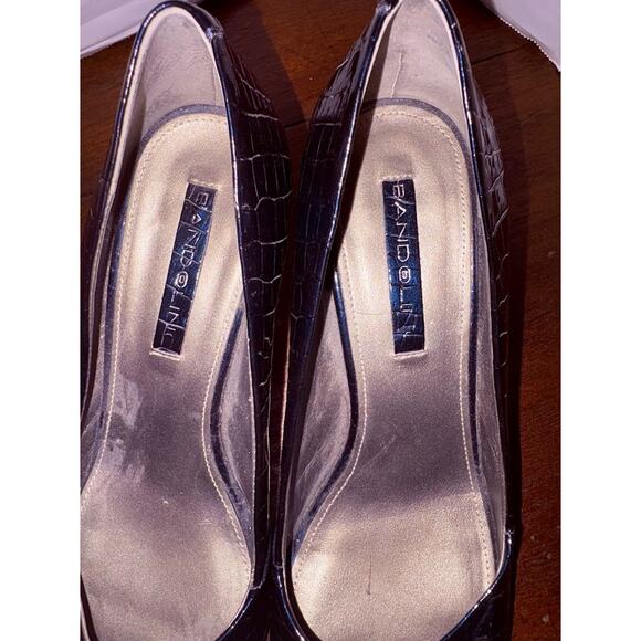 Bandolino Amoire Women Navy Snake Skin Open Toe Heel Shoe Size 7M - Picture 7 of 7